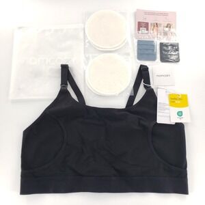 Momcozy Hands Free Pumping Nursing Bra sz 2XL Black w/ Pads Brand New